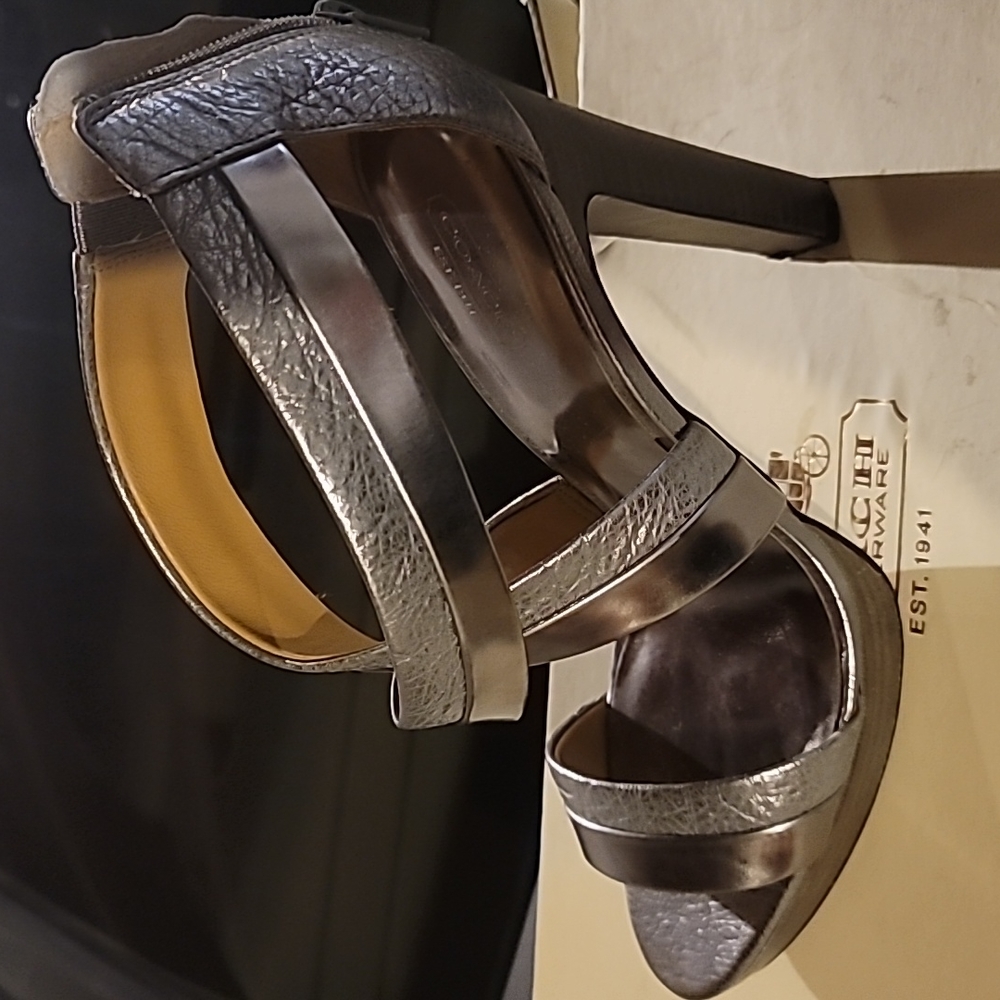 COACH PEWTER SANDALS